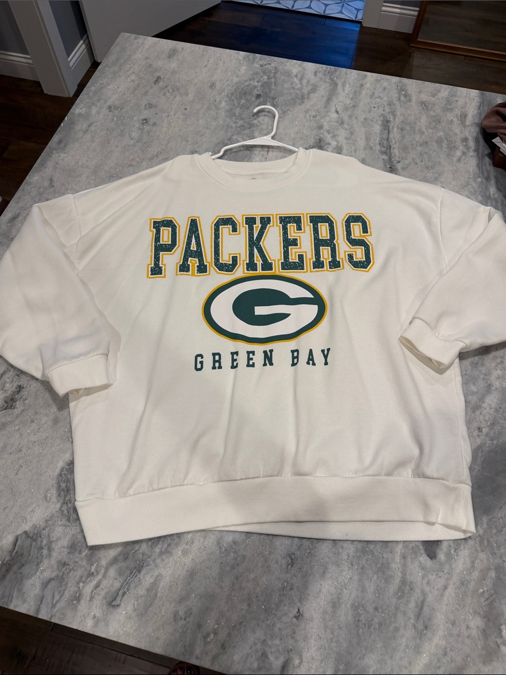 Green Bay Packers White Crewneck Sweatshirt